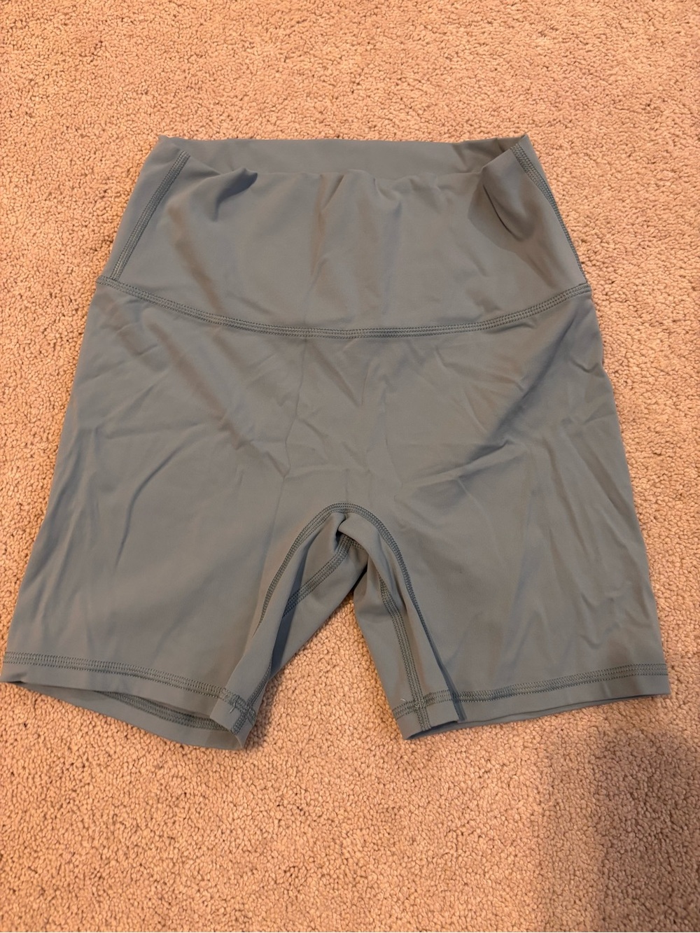 High-Rise Bike Shorts in Slate Gray-Blue